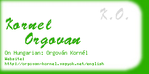 kornel orgovan business card