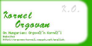 kornel orgovan business card